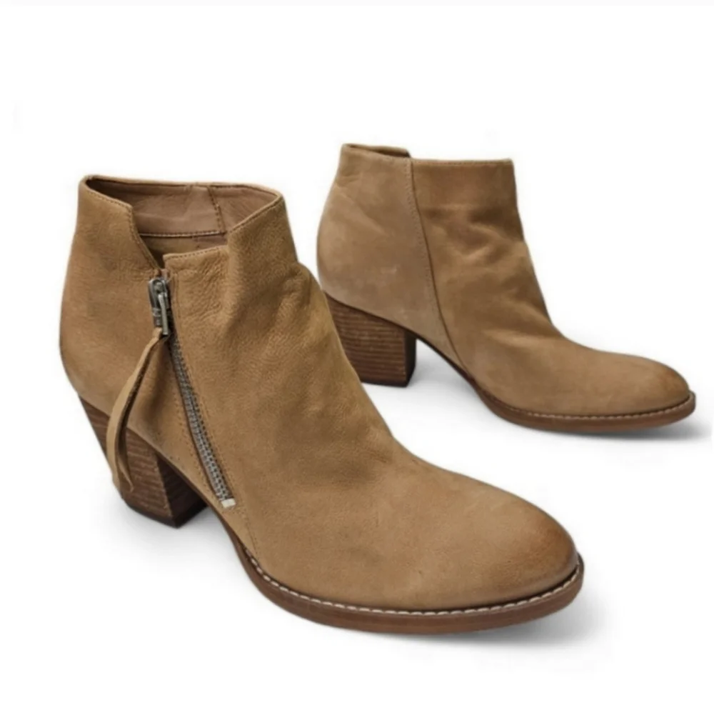 Women's Sam Edelman Macon Suede Ankle Bootie - Golden Caramel - Picture 3 of 10